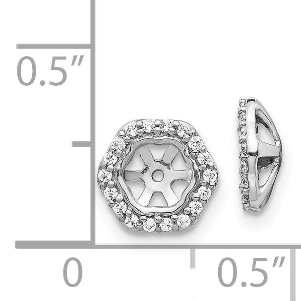 14k White Gold Hexagon Diamond Earring Jackets-EJM5316-016-WA