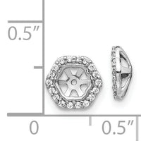 14k White Gold Hexagon Diamond Earring Jackets-EJM5316-016-WA