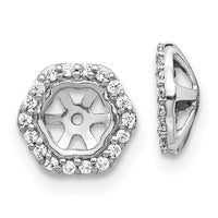 14k White Gold Hexagon Diamond Earring Jackets-EJM5316-016-WA