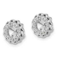 14k White Gold Twisted Edge Diamond Earring Jackets-EJM5318-010-WA