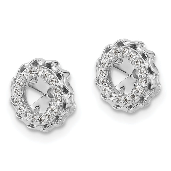 14k White Gold Twisted Edge Diamond Earring Jackets-EJM5318-010-WA