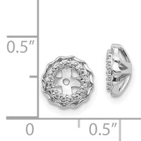 14k White Gold Twisted Edge Diamond Earring Jackets-EJM5318-010-WA