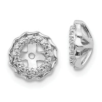 14k White Gold Twisted Edge Diamond Earring Jackets-EJM5318-010-WA