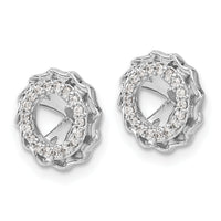 14k White Gold Twisted Edge Diamond Earring Jackets-EJM5318-016-WA