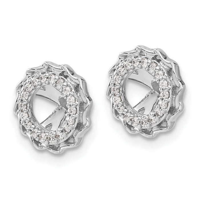 14k White Gold Twisted Edge Diamond Earring Jackets-EJM5318-016-WA