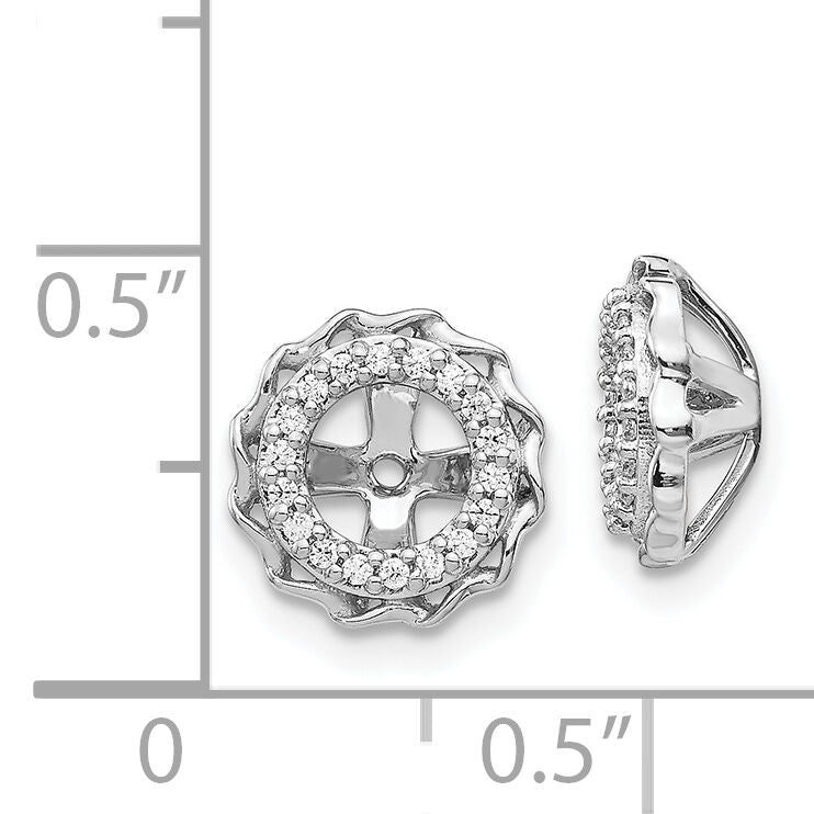 14k White Gold Twisted Edge Diamond Earring Jackets-EJM5318-016-WA