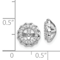 14k White Gold Twisted Edge Diamond Earring Jackets-EJM5318-016-WA