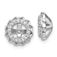 14k White Gold Twisted Edge Diamond Earring Jackets-EJM5318-016-WA