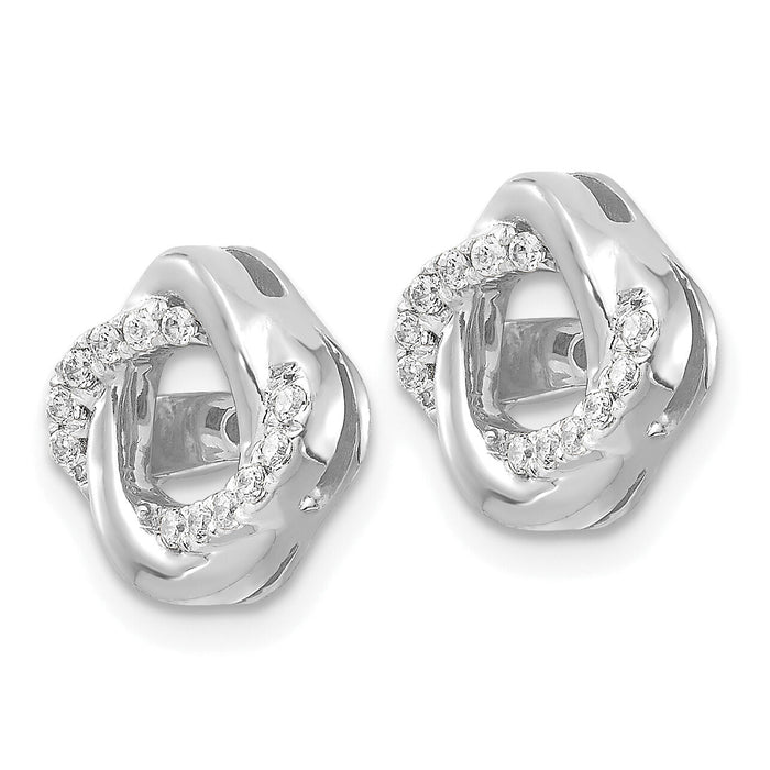 14k White Gold Diamond Jacket Earrings-EJM5320-013-WA