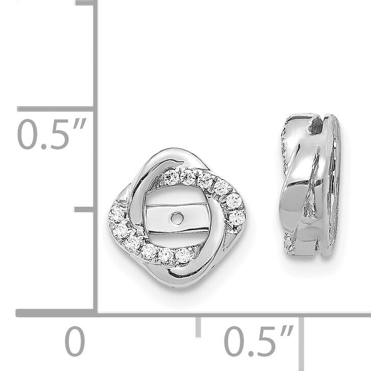 14k White Gold Diamond Jacket Earrings-EJM5320-013-WA