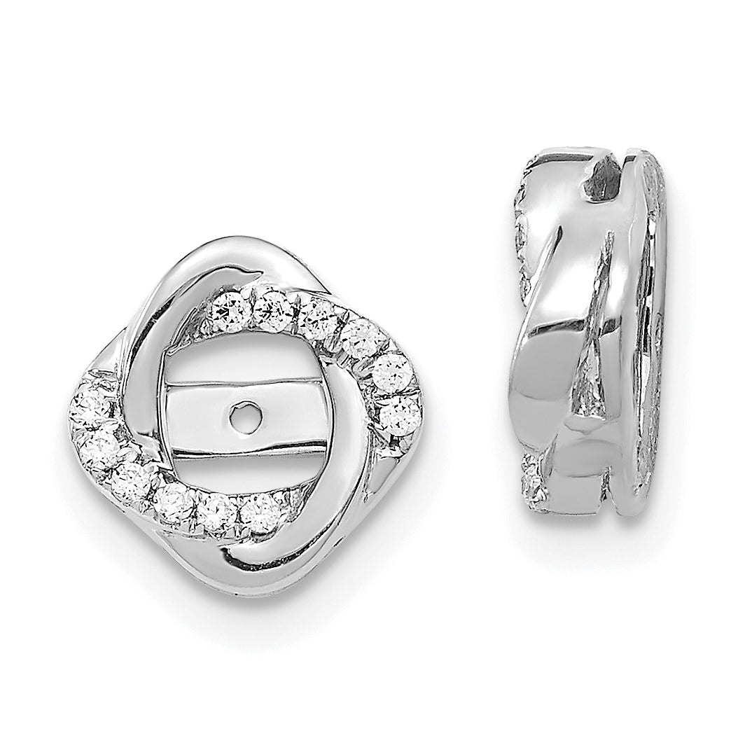 14k White Gold Diamond Jacket Earrings-EJM5320-013-WA