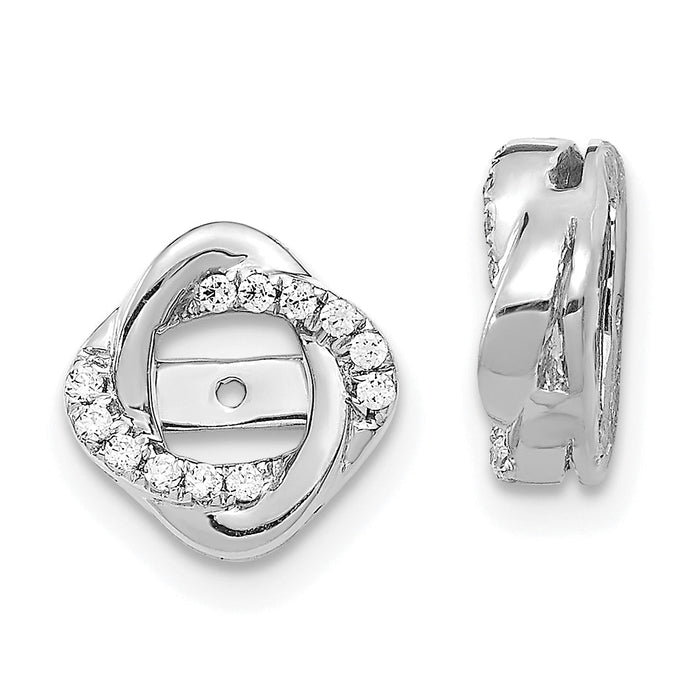 14k White Gold Diamond Jacket Earrings-EJM5320-013-WA