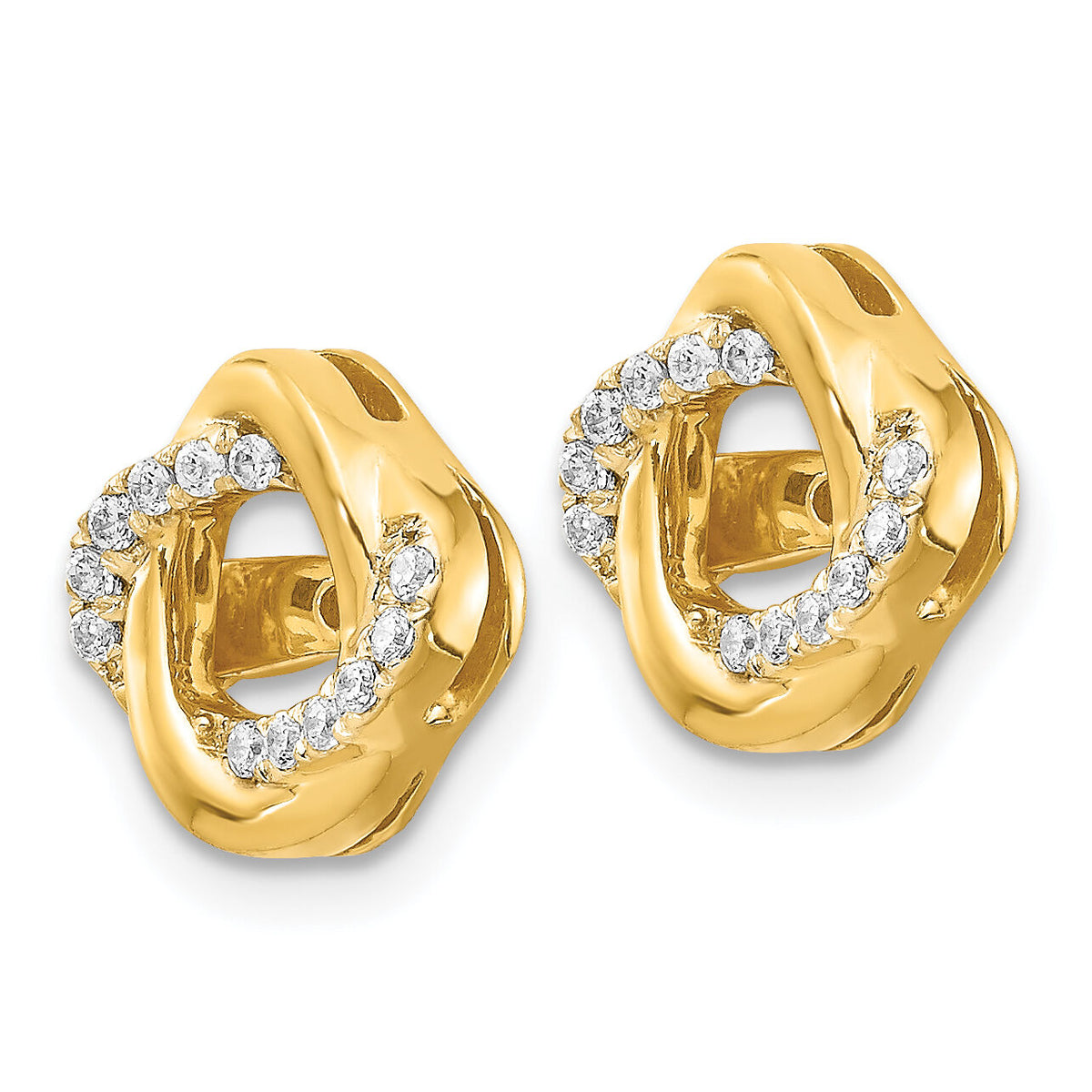 14k Yellow Gold Twisted Diamond Jacket Earrings-EJM5320-013-YA