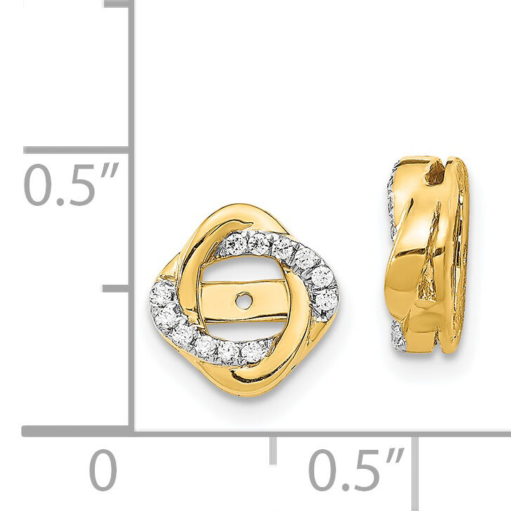 14k Yellow Gold Twisted Diamond Jacket Earrings-EJM5320-013-YA