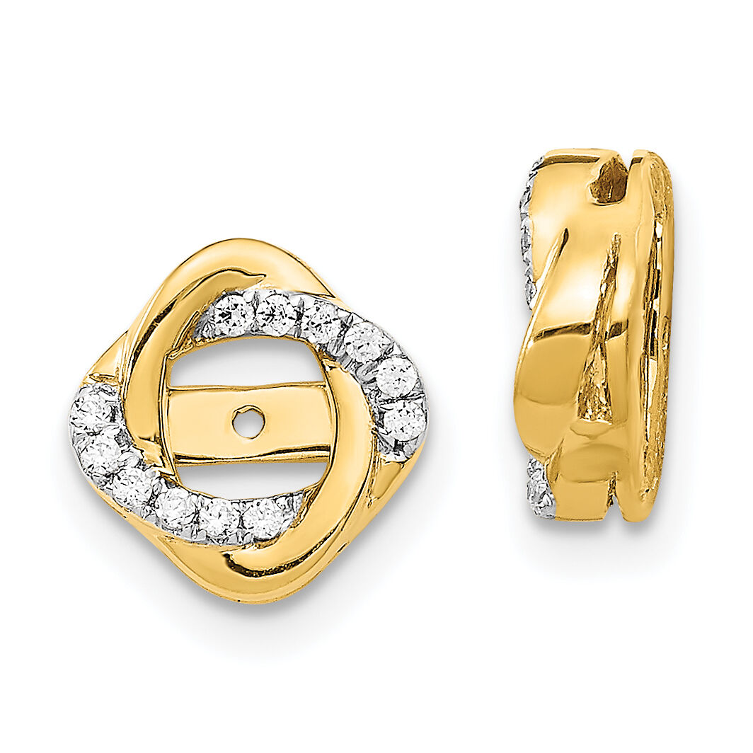 14k Yellow Gold Twisted Diamond Jacket Earrings-EJM5320-013-YA