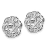 14k White Gold Diamond Jacket Earrings-EJM5321-033-WA