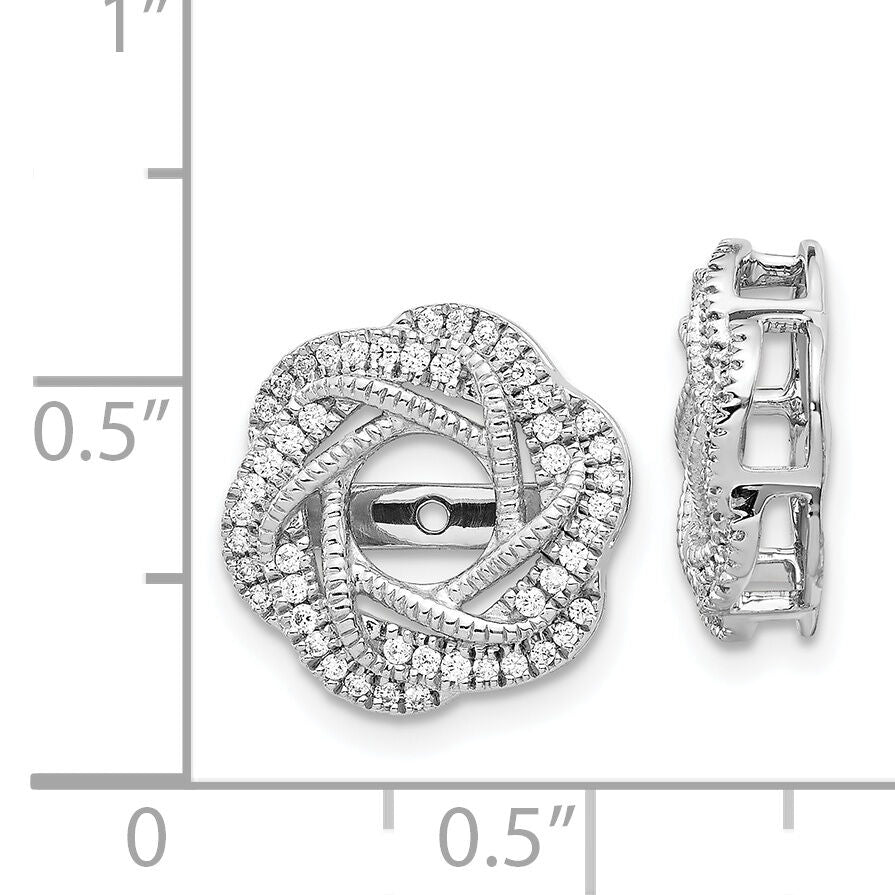 14k White Gold Diamond Jacket Earrings-EJM5321-033-WA