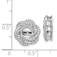 14k White Gold Diamond Jacket Earrings-EJM5321-033-WA