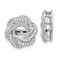 14k White Gold Diamond Jacket Earrings-EJM5321-033-WA