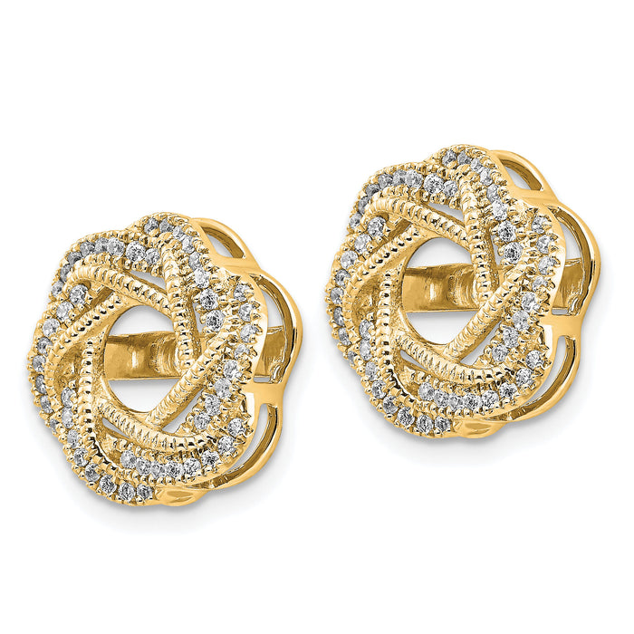 14k Yellow Gold Diamond Jacket Earrings-EJM5321-033-YA