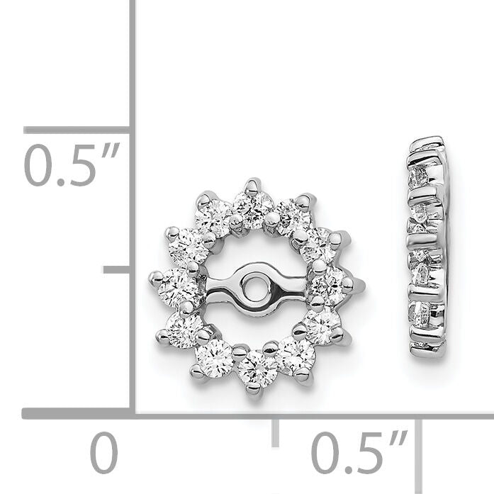 14k White Gold AA Diamond Earring Jacket-EJM5323-050-WA