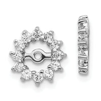 14k White Gold AA Diamond Earring Jacket-EJM5323-050-WA