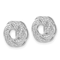 14k White Gold Swirl Diamond Jacket Earrings-EJM5326-025-WA