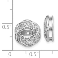 14k White Gold Swirl Diamond Jacket Earrings-EJM5326-025-WA