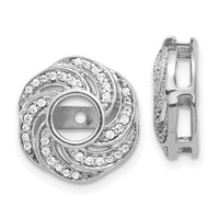 14k White Gold Swirl Diamond Jacket Earrings-EJM5326-025-WA