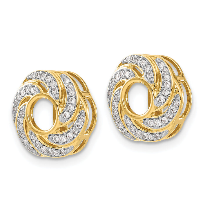 14k Yellow Gold Diamond Jacket Earrings-EJM5326-025-YA