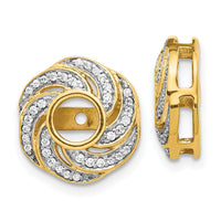 14k Yellow Gold Diamond Jacket Earrings-EJM5326-025-YA