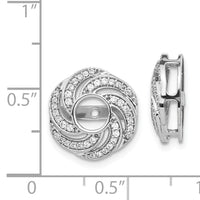 14k White Gold Swirl Diamond Jacket Earrings-EJM5326-033-WA