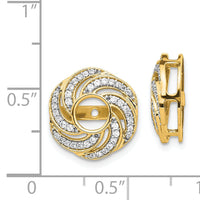 14k Yellow Gold Swirl Diamond Jacket Earrings-EJM5326-033-YA