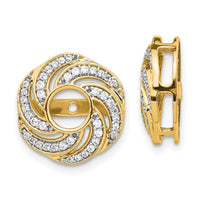 14k Yellow Gold Swirl Diamond Jacket Earrings-EJM5326-033-YA