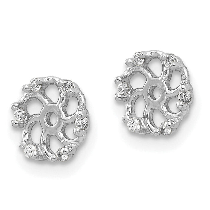 14k White Gold AA Diamond Earring Jacket-EJM5327-050-WA