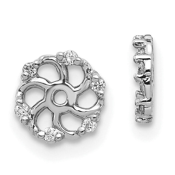 14k White Gold AA Diamond Earring Jacket-EJM5327-050-WA