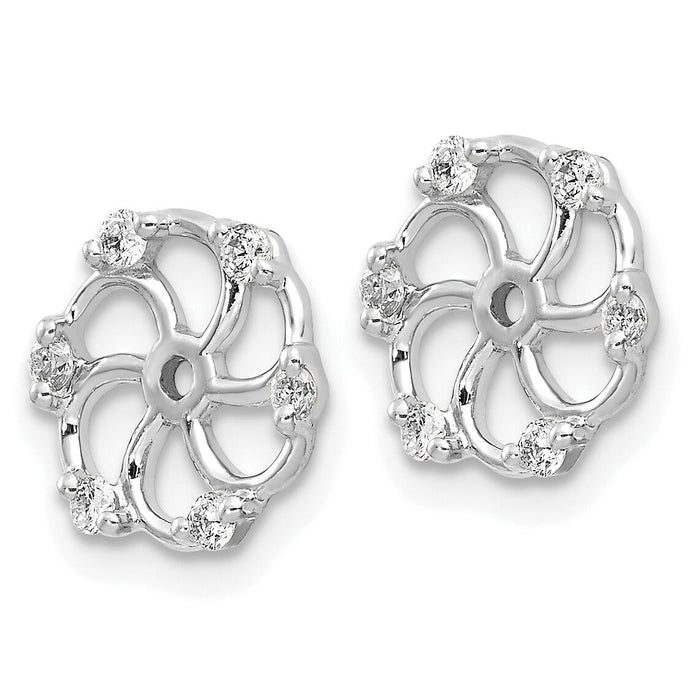 14k White Gold AA Diamond Earring Jacket-EJM5328-020-WA