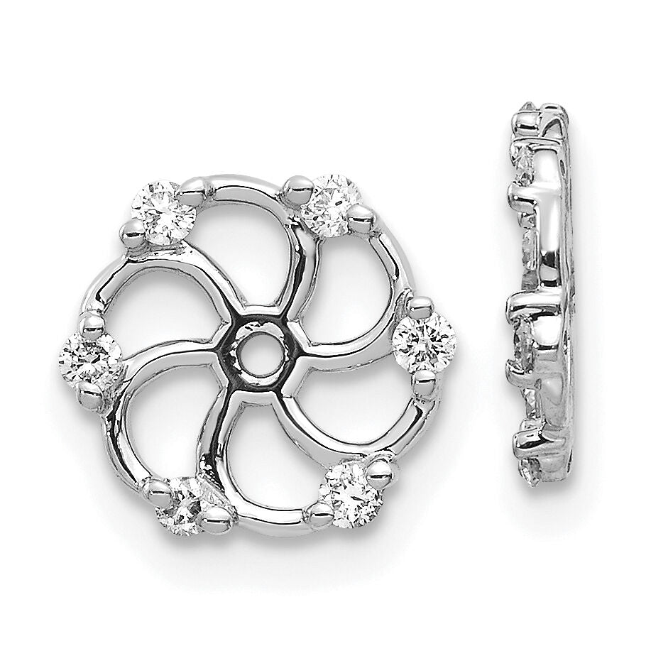 14k White Gold AA Diamond Earring Jacket-EJM5328-020-WA