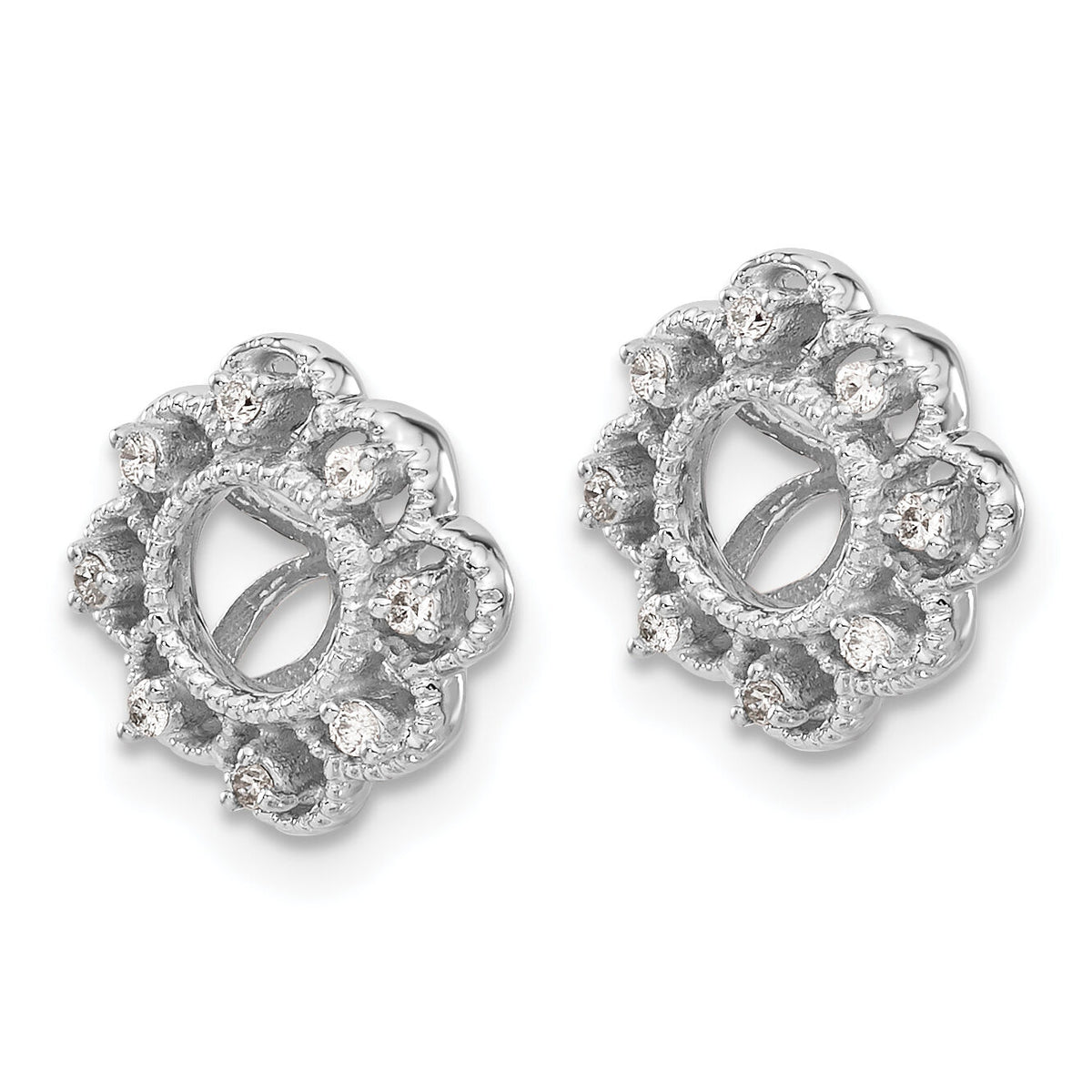 14k White Gold Fancy Diamond Earring Jackets-EJM5329-010-WA