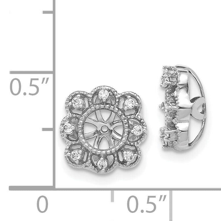 14k White Gold Fancy Diamond Earring Jackets-EJM5329-010-WA