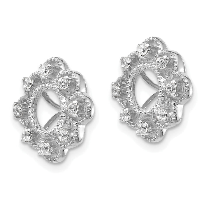 14k White Gold Fancy Diamond Earring Jackets-EJM5329-025-WA