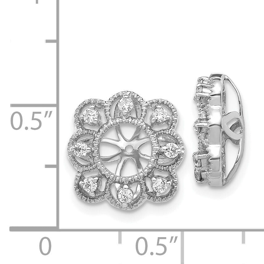 14k White Gold Fancy Diamond Earring Jackets-EJM5329-025-WA