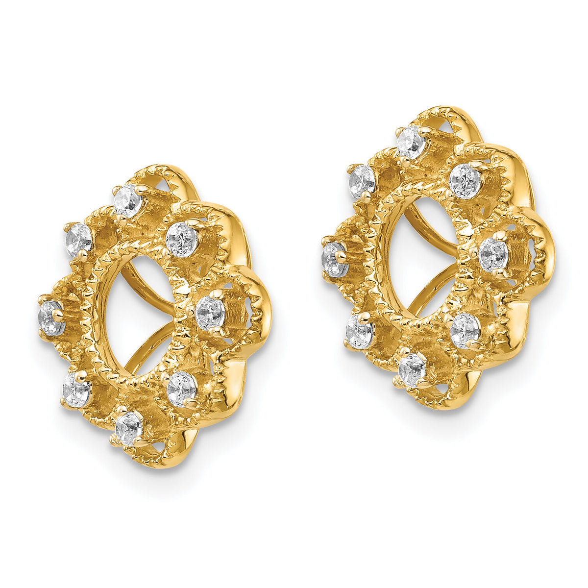 14k Fancy Diamond Earring Jackets-EJM5329-025-YA