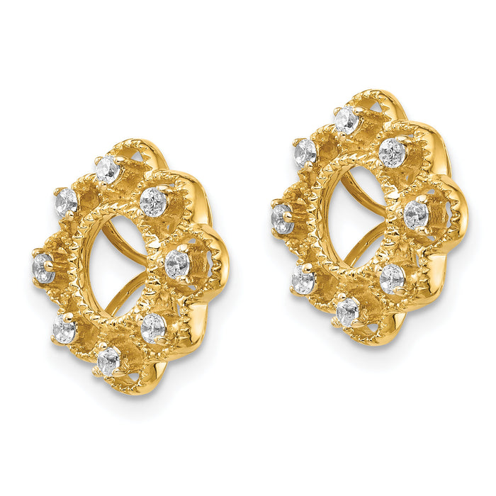 14k Fancy Diamond Earring Jackets-EJM5329-025-YA