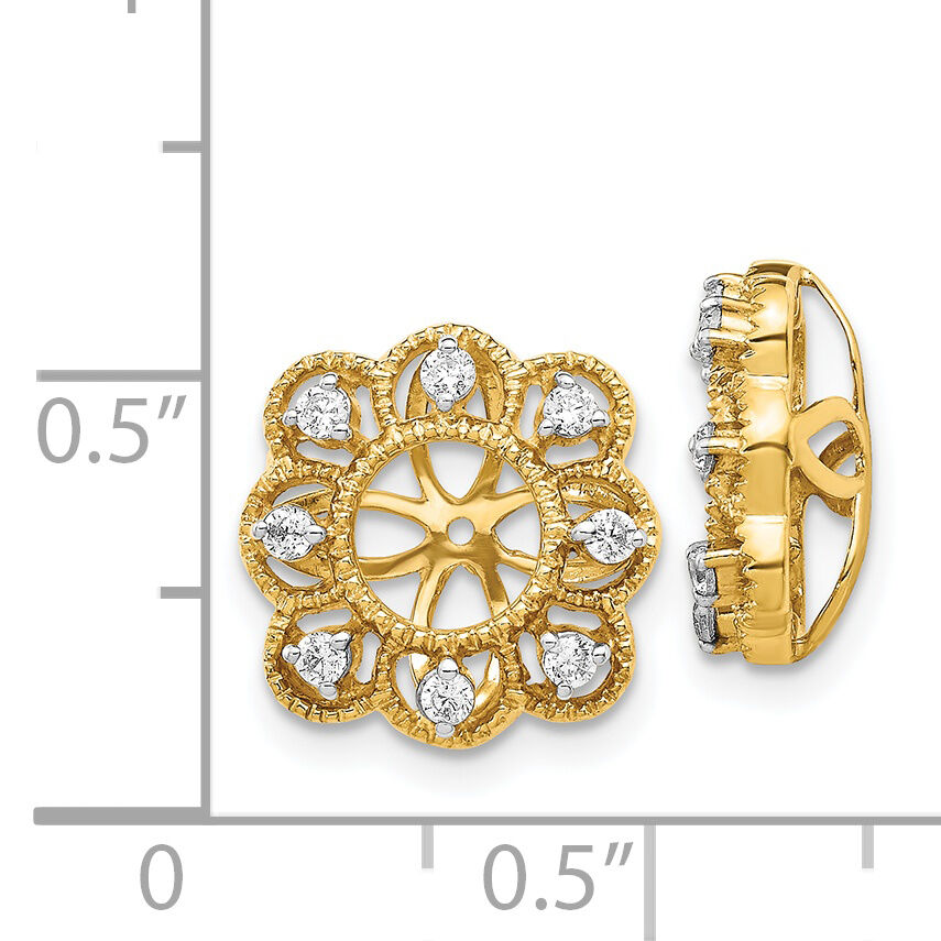 14k Fancy Diamond Earring Jackets-EJM5329-025-YA