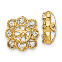 14k Fancy Diamond Earring Jackets-EJM5329-025-YA
