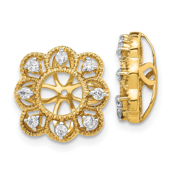 14k Fancy Diamond Earring Jackets-EJM5329-025-YA