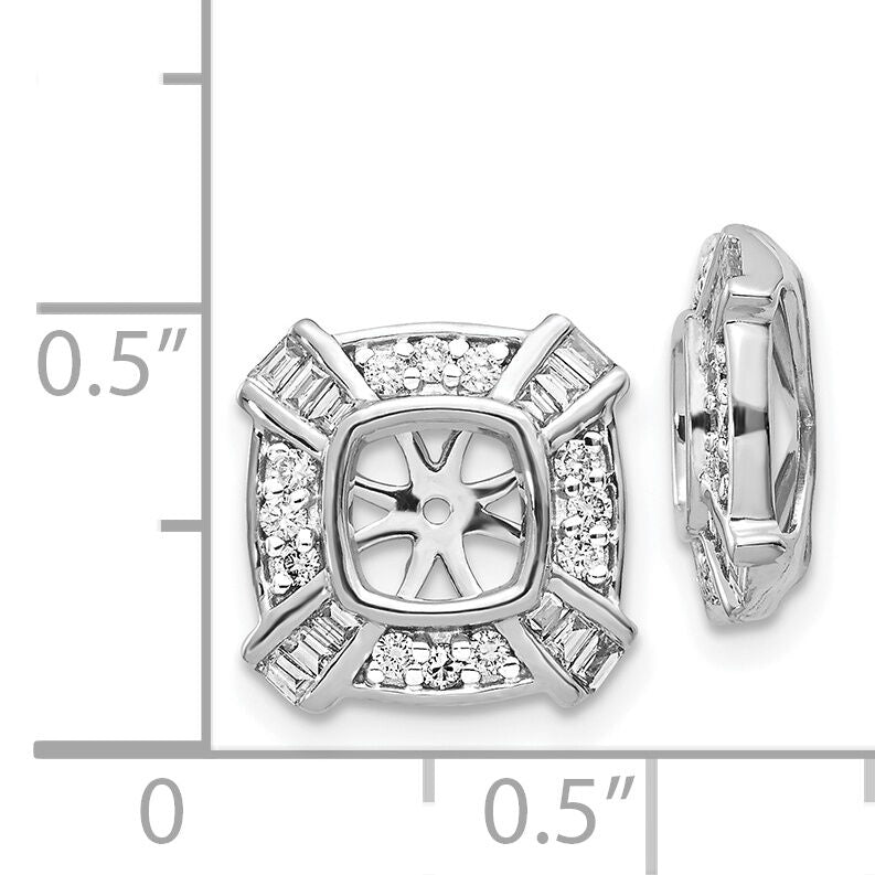 14k White Gold Fancy Diamond Earring Jackets-EJM5331-050-WA