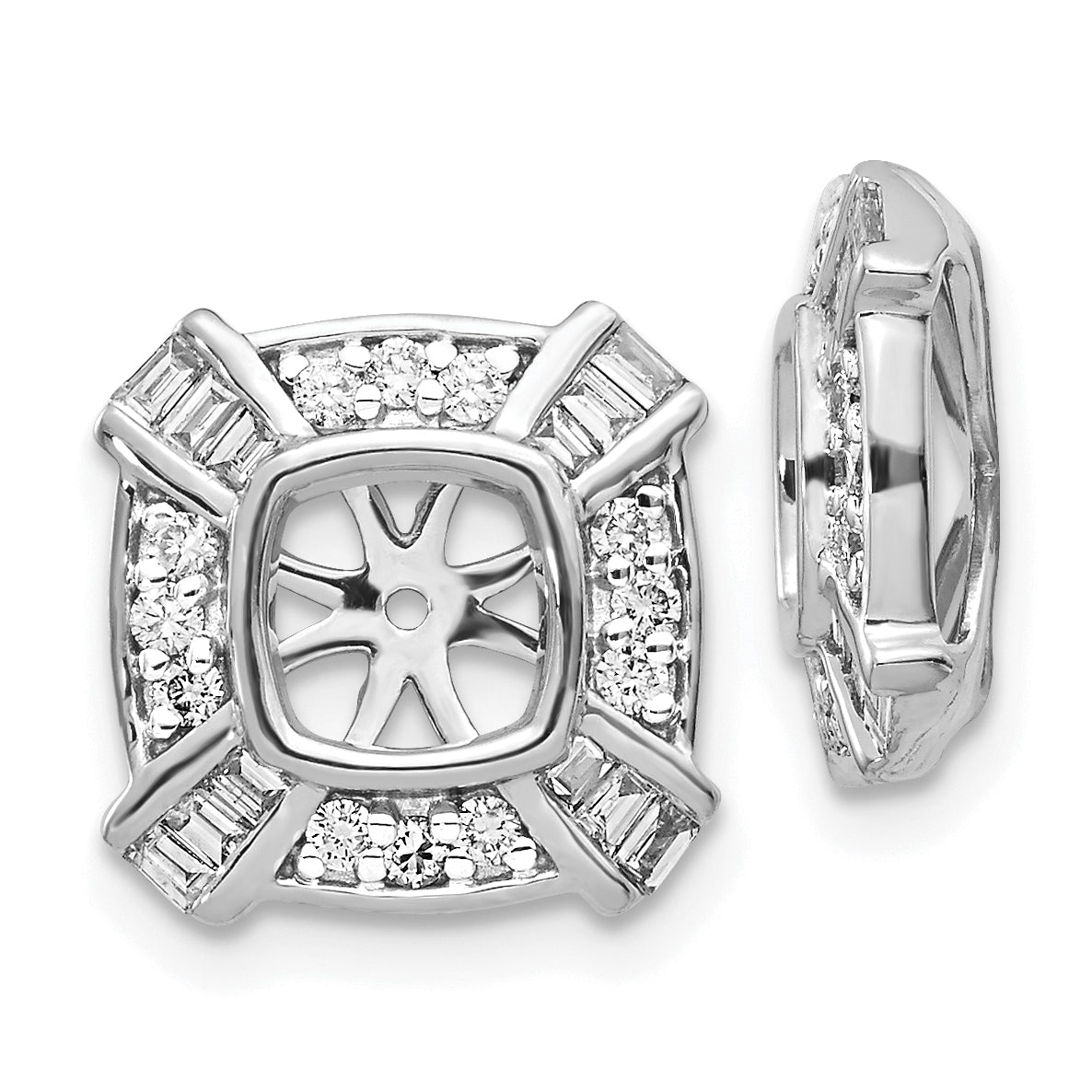 14k White Gold Fancy Diamond Earring Jackets-EJM5331-050-WA