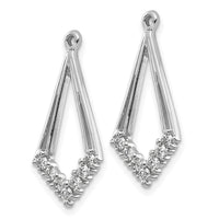 14k White Gold AA Diamond Shaped Diamond Earring Jacket-EJM5332-025-WA